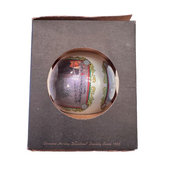 1995 Christmas Bulb Holiday Memories Collectible Ornament Harley Davidson - Picture 8 of 8